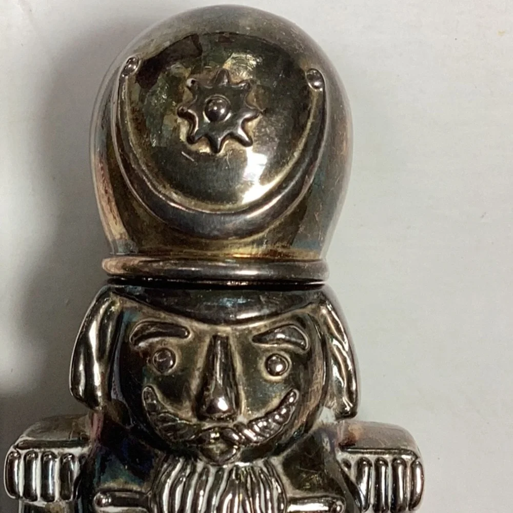 Silver Gallery 1994 Godinger Silver Plated Nutcracker‎ Soldier Set Velvet Box